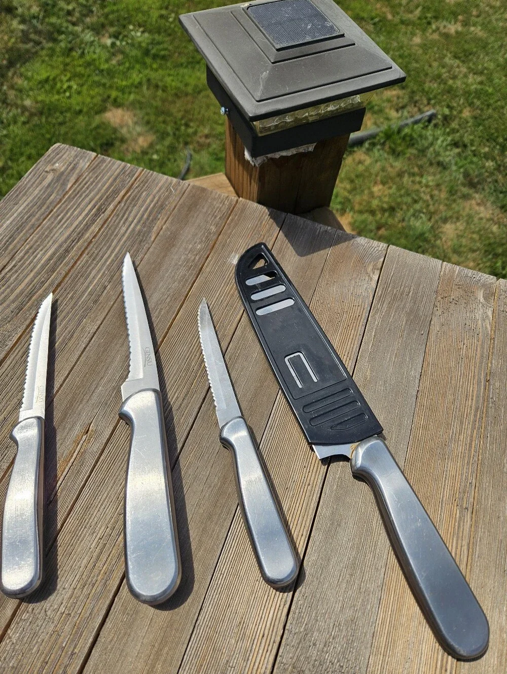 Ginsu Knife Lot Stainless Steel Santoku Serrated Steak Kitchen Cutlery 4 Pc
